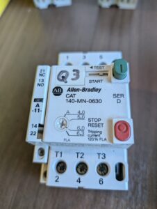Used Allen Bradley Motor Control Switch 140-MN-0630 With 140-A11 Aux Switch